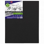 Холст на подрамнике черный BRAUBERG ART CLASSIC, 40×50см, 380 г/м, хлопок, мелкое зерно