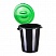 превью Бак для отходов 40 л пластиковый черный/зеленый