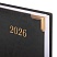 превью Ежедневник датированный 2026, А5, 138×213 мм, BRAUBERG «Senator», под кожу, черный