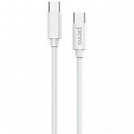 Кабель USB PERO DC-08 PD Type-C to Type-C, 1m, White