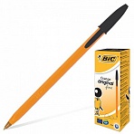 Ручка шариковая BIC "Orange", корпус оранжевый, черные детали, толщина письма 0,36 мм, черная
