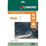 Бумага А4 для стр. принтеров Lomond, 130г/м2 (100л) мат. дв. 