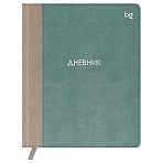 Дневник 1-11 кл. 48л. (твердый) BG «Комбо. Бирюзовый», иск. кожа, комбинирование материалов, тиснение фольгой, ляссе