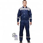 Костюм рабочий летний мужской л20-КБР с СОП синий/серый (размер 44-46, рост 170-176)