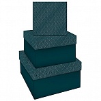 Набор квадратных коробок 3в1, MESHU «Emerald style. Top. », (19.5×19.5×11-15.5×15.5×9см)