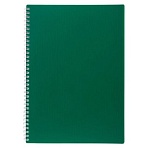 Тетрадь обложка пластик, А4, 80 л., гребень, клетка, HATBER, «VELVET» Зеленая, 081563