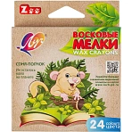 Мелки восковые Луч ZOO шестигранные 24 цветов