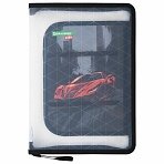 Папка для труда на молнии BRAUBERG KIDS А4, 1 отделение, прозрачная, органайзер, «Red car»