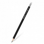 Карандаш чернографитный BRAUBERG «Style-X»1 шт. HBс ластикомкорпус черный181723