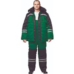 Костюм рабочий зимний муж з03-КПК зел/черн (р.60-62) 182-189