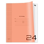 Тетрадь 24л. клетка BG «UniTone. Neon», пластиковая обложка, неон оранжевый