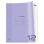 Тетрадь 12л., клетка BG «UniTone. Neon», пластиковая обложка, неон сиреневый