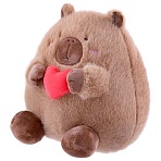 Игрушка мягкая «Капибара с сердечком», 20 см, цвет коричневый, WOOZOO (ВУЗУ)