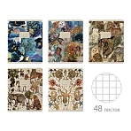 Тетрадь А5 48 л. BRUNO VISCONTI скоба, клетка, Soft Touch, фольга, «FAUNA» (5 видов)