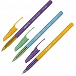 Ручка шариковая неавтоматическая Attache Bright colours 0.35мм, син, ассорт