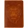 Обложка для паспорта Кожевенная мануфактура, нат. кожа, «Тигр 2», коричневый