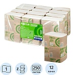 Полотенца бумажные д/дисп. FOCUS Eco Z-сл 1сл 24×21.5см 250л/12пач/уп