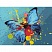 превью Картина по номерам 40×50 см, ОСТРОВ СОКРОВИЩ «Голубая бабочка», на подрамнике, акриловые краски, 3 кисти