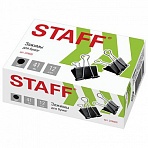 Зажимы для бумаг STAFF, эконом, комплект 12 шт., 41 мм, на 200 листов, черные, в картонной коробке