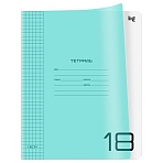 Тетрадь 18л., клетка BG «UniTone. Neon», пластиковая обложка, неон голубой