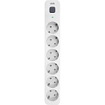 Сетевой фильтр Powercom SP-06W 5.0 м (6 розеток) белый/серый
