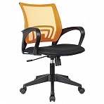 Кресло оператора Helmi HL-M95 (695) «Airy», спинка сетка оранжевая/сиденье ткань TW черная, механизм качания