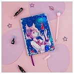 Записная книжка А5 80л., ЛАЙТ, кожзам, MESHU «Magic world», съемная пластиковая обложка, глиттер, голография, блок в линию