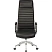превью Кресло для руководителя Комус Мебель (Easy Chair) 528 чёрное (натуральная кожа с компаньоном, алюминий)