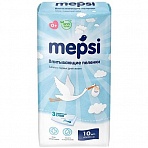 Пеленки одноразовые впитывающие Mepsi 60×90 см (10 штук в упаковке)