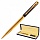 Ручка подарочная шариковая GALANT «ARROW GOLD», корпус черный/золотистый, детали золотистые, узел 0.7 мм, синяя