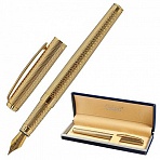 Ручка подарочная перьевая GALANT «VERSUS», корпус золотистый, детали золотистые, узел 0.8 мм, синяя