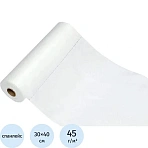 Салфетка спанлейс в рулоне 30×40 см белый пл. 45 Комус 100 шт/рул