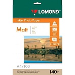 Бумага А4 для стр. принтеров Lomond, 140г/м2 (100л) мат. одн. 
