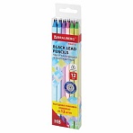 Набор карандашей чернографитных с ластиком BRAUBERG «PASTEL» 12 шт., HB