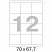 превью Этикетки самоклеящиеся Office Label 70×67.7 мм (12 штук на листе A4, 100 листов в упаковке)