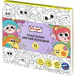 Пластилин мягкий восковой Комус Класс Миники 12 цв/наб, 180 г, со стеком