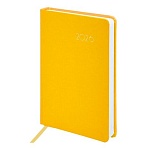 Ежедневник датированный 2026, А5, 138×213 мм, BRAUBERG «Select», балакрон, желтый