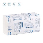 Полотенца бумажные лист. OfficeClean Professional(V-сл) (H3), 1-слойные, 250л/пач., 23×23см, белые