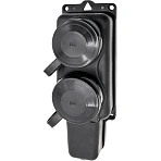 Розетка 2-местная переносн, заземлен, в/защ IP 44, 230В, 16А РП 16-232
