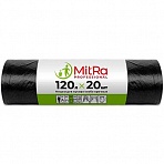 Мешки для мусора Mitra Professional 120 л черные (ПВД, 40 мкм, в рулоне 20 шт, 70×110 см)