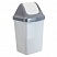 превью Ведро-контейнер для мусора (урна) Idea «Свинг», 15л, качающаяся крышка, пластик, мраморный