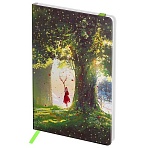 Записная книжка А6 80л. ЛАЙТ, кожзам, Greenwich Line «Mystical forest», с резинкой, тиснение фольгой, блок в клетку