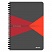 превью Бизнес-тетрадь Leitz Office Card А5 90 листов красная с серым в клетку съемная линейка-закладка на спирали (164х210 мм)