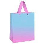 Пакет подарочный 11×14×6.5см MESHU «Duotone. Light blue-Pink gradient», отд. фольгой, матовая ламинация