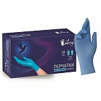 Перчатки одноразовые Libry нитриловые неопудренные голубые (размер S, 100 штук/50 пар в упаковке)