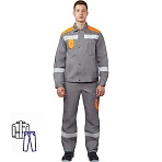 Костюм рабочий летний мужской л21-КБР сер/оранж (р.60-62) 170-176