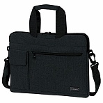 Сумка портфель HEIKKI NOVATION (ХЕЙКИ) с отделением для ноутбука 13-14", багажная лента, черная, 28×38х3 см