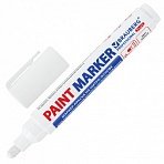 Маркер-краска лаковый (paint marker) 6 мм, БЕЛЫЙ, НИТРО-ОСНОВА, BRAUBERG PRO PLUS EXTRA