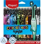 Карандаши цветные Maped Color'Peps Monster 24 цвета трехгранные