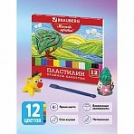Пластилин BRAUBERG, 12 цветов, 240 г, высшее качество, со стеком